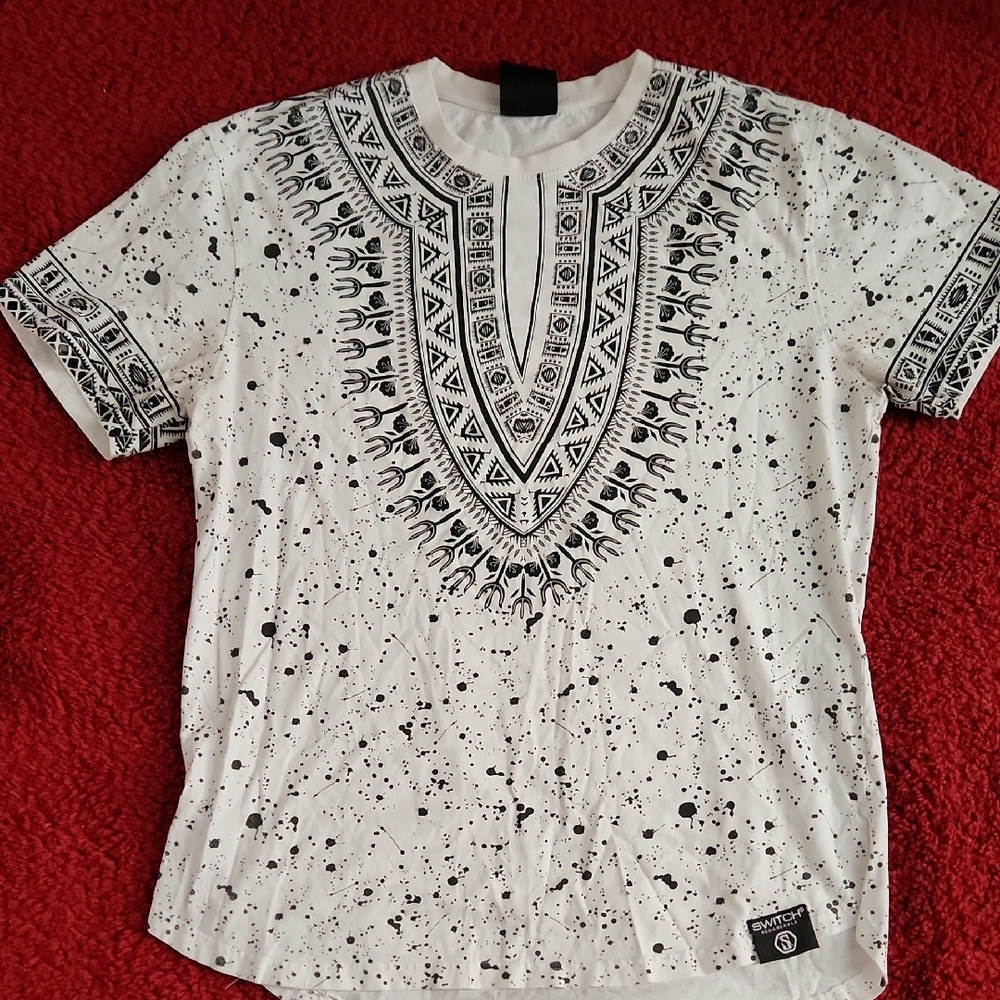 Tribal Print Black and White Men's Tee